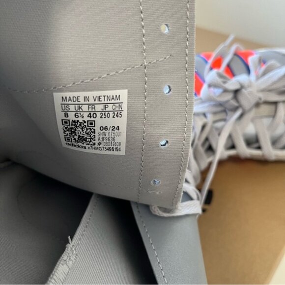 ADIDAS Japan Vh Sneaker Boots - Silver/Solar Orange/Grey Size 8 - Picture 13 of 16